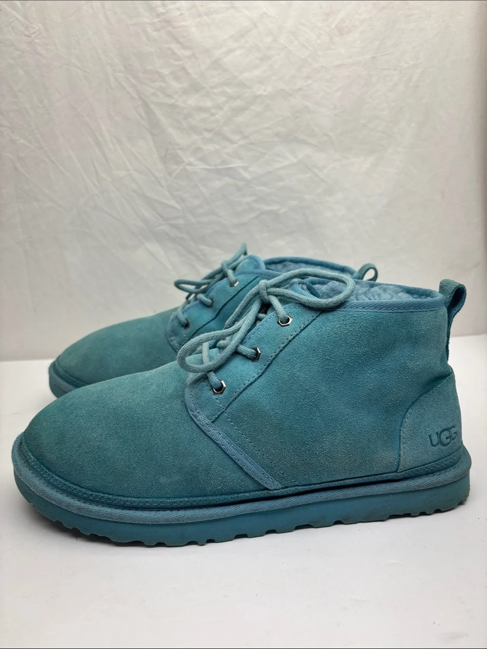 Ugg Men's Suede Casual Lace-Up Shoes in Teal, SZ 12, box 41